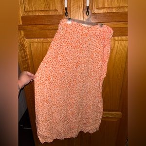 H & M Orange and White Skirt